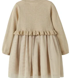 Kjole - Strik - NmfRefraja - Cement m. Glimmer/Tyl|Name It Best