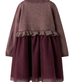 Kjole - Strik - NmfRefraja - Burgundy m. Glimmer/Tyl|Name It Best