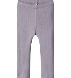 Leggings - Rib - NbnKab - Lavender Gray|Name It Hot