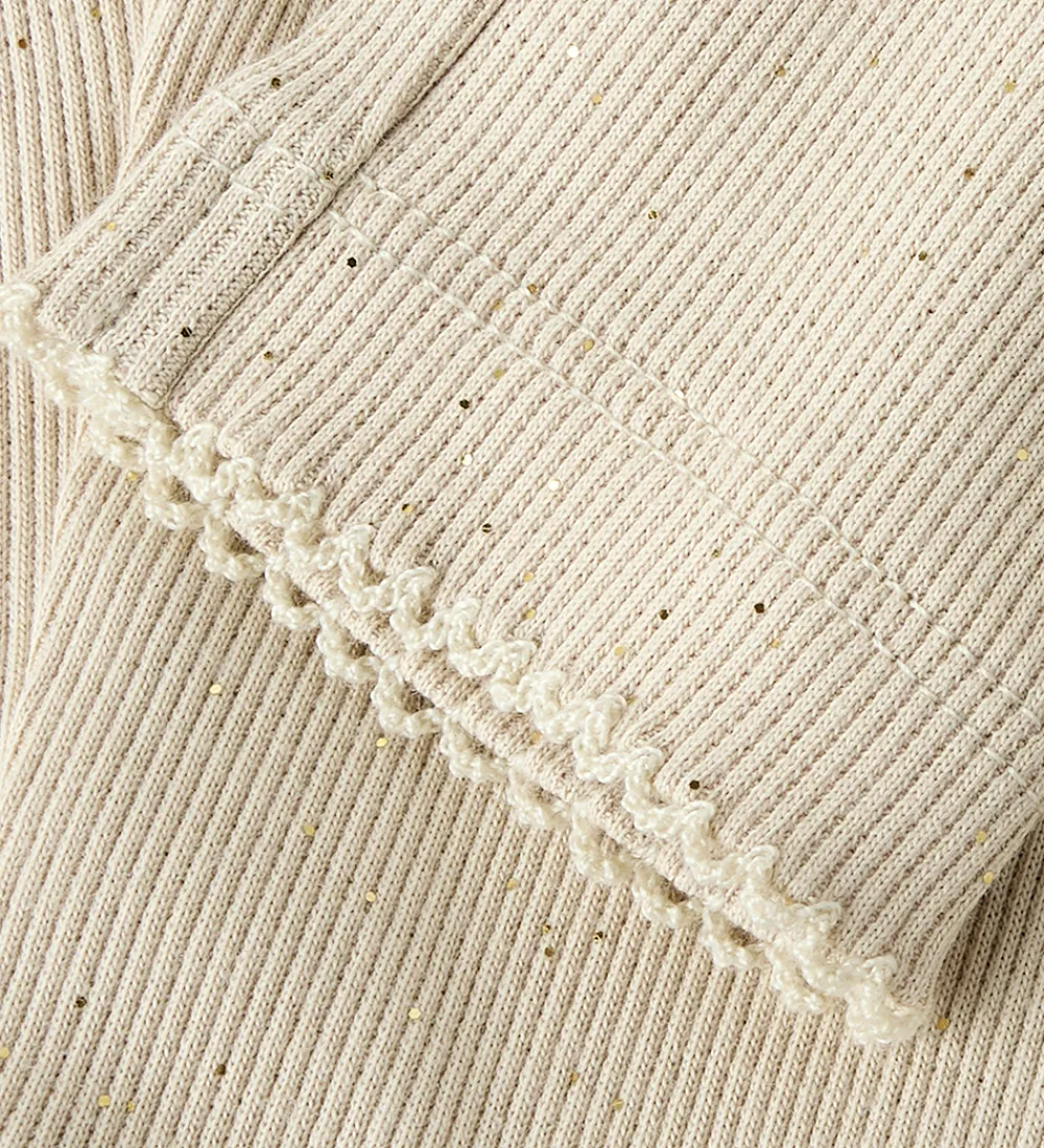 Leggings - Rib - NbfRosally - Cement m. Glimmer|Name It