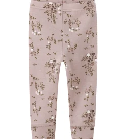 Leggings - Uld - NbfWillow - Shadow Gray/Long Flower|Name It Hot