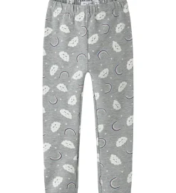 Leggins - NmfDavina - AOP - Grey Melange/Rainbow Clouds|Name It Clearance