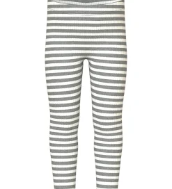 Leggins - Rib - NmfVemma - Grey Melange/Cloud Dancer|Name It Hot