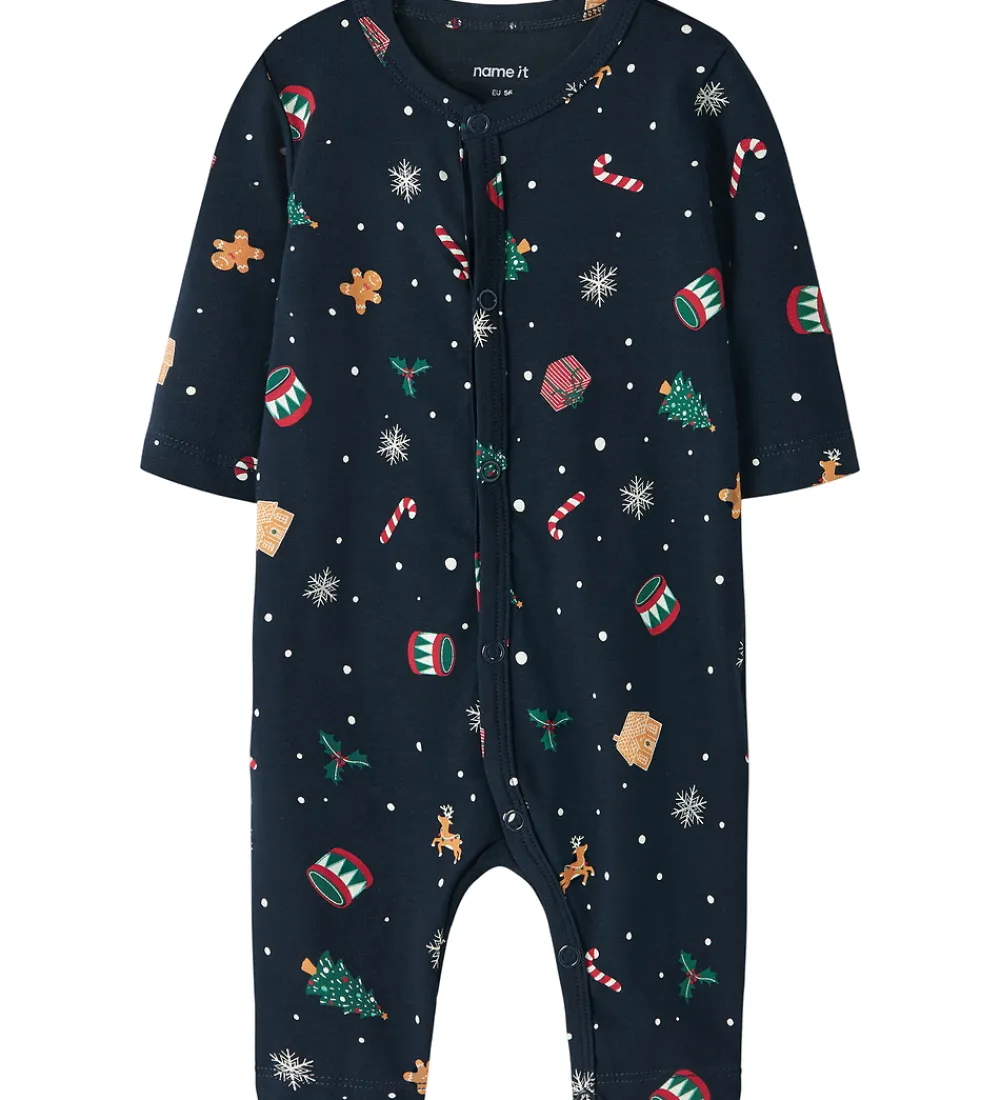 Natdragt - NbnVismas - Navy Blazer/Xmas AOP Navy|Name It Clearance