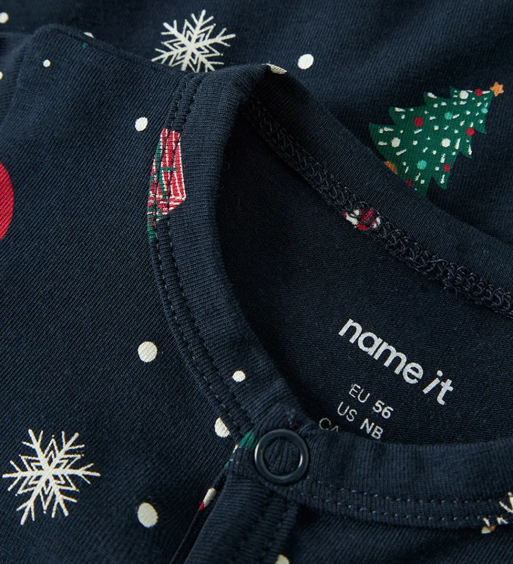 Natdragt - NbnVismas - Navy Blazer/Xmas AOP Navy|Name It Clearance
