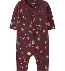 Natdragt - NbnVismas - Burgundy/Xmas AOP|Name It New