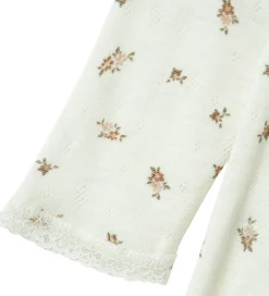 Natdragt - Uld - NmfWang - Snow White/Small flowers|Name It New