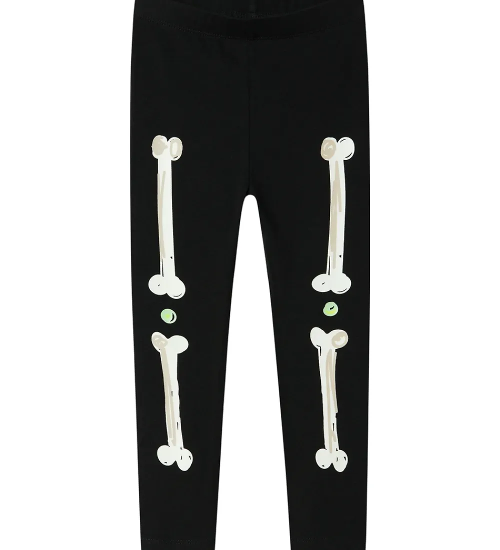 Nattøj - 2-delt - Glow - NmnOwen - Sort/Lemonade|Name It Sale