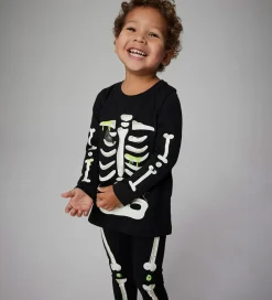 Nattøj - 2-delt - Glow - NmnOwen - Sort/Lemonade|Name It Sale