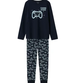 Nattøj - 2-Delt - NkmNightset Game - Dark Sapphire m. Pr|Name It Online