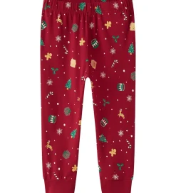 Nattøj - 2-Delt - NmnVismas - Jester Red/Xmas AOP Red|Name It Sale