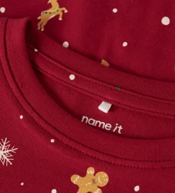 Nattøj - 2-Delt - NmnVismas - Jester Red/Xmas AOP Red|Name It Sale
