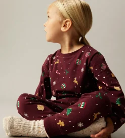 Nattøj - 2-Delt - NmnVismas - Burgundy/Xmas - AOP|Name It Sale