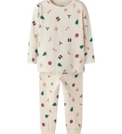 Nattøj - 2-Delt - NmnVismas - Whitecap Gray/Xmas AOP|Name It Best
