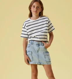 Nederdel - Denim - NkfMillie - Cargo - Light Blue Bleach|Name It New