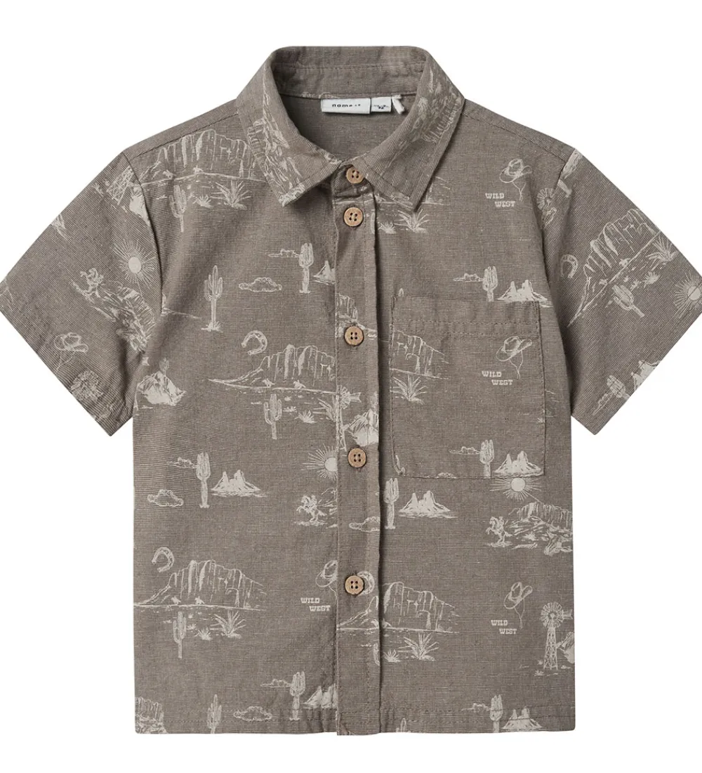 Skjorte - Nmmhestern - Walnut|Name It Sale