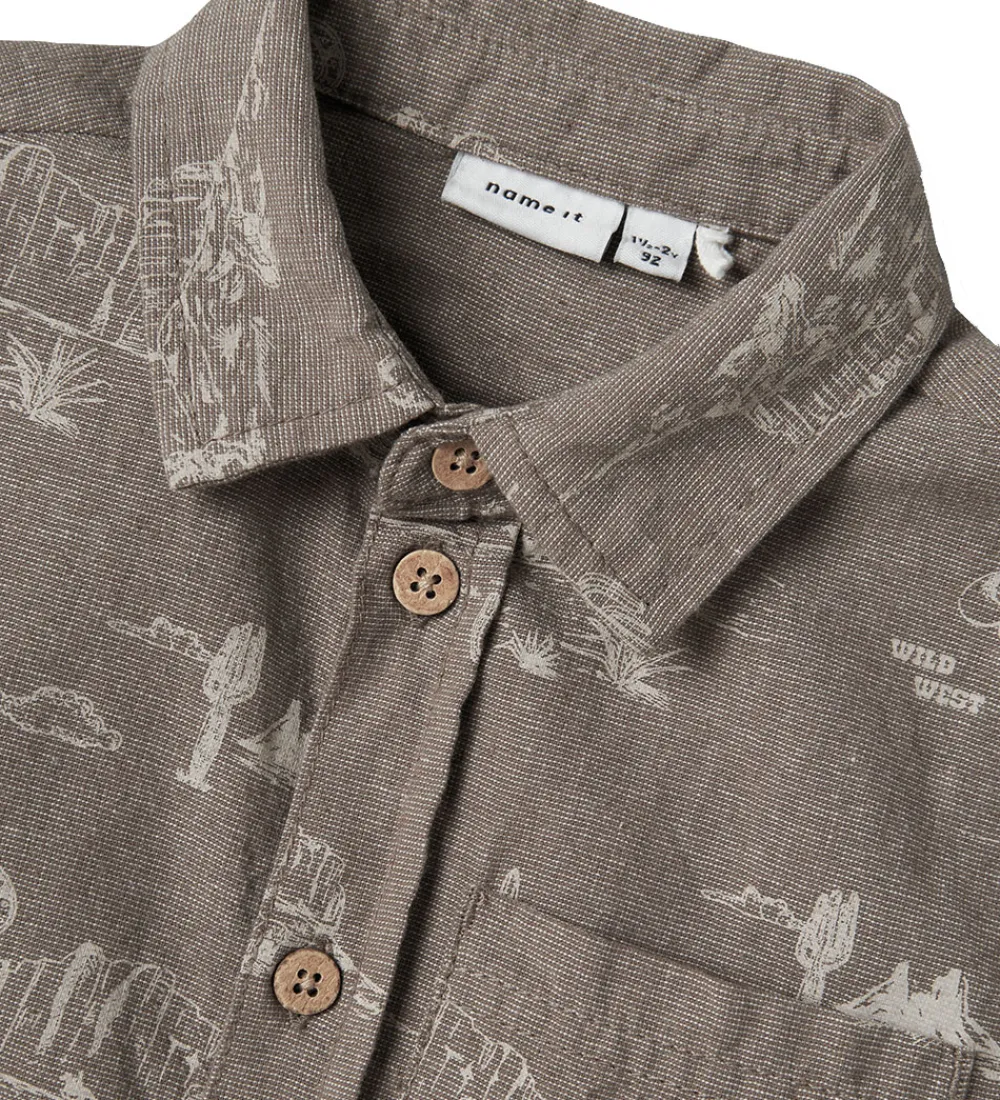 Skjorte - Nmmhestern - Walnut|Name It Sale
