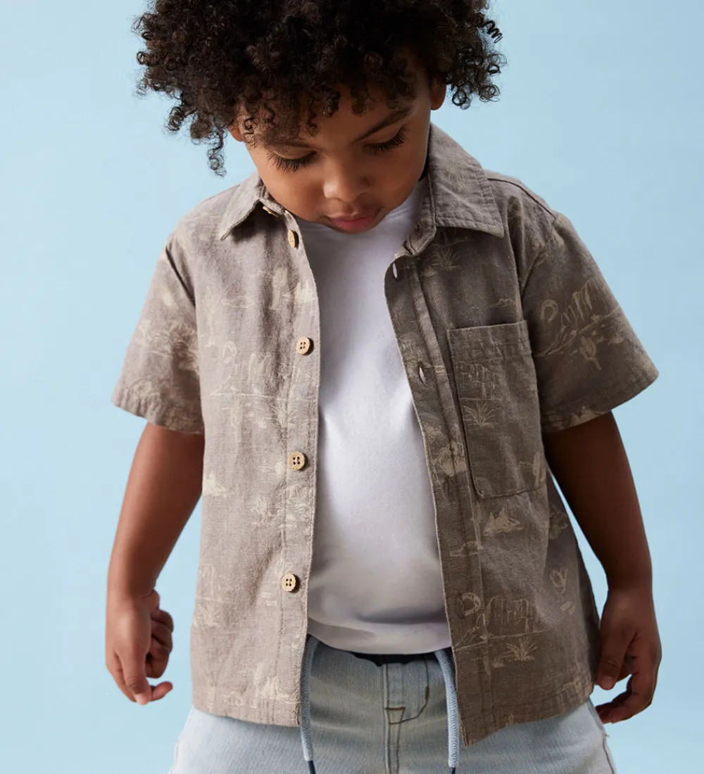 Skjorte - Nmmhestern - Walnut|Name It Sale