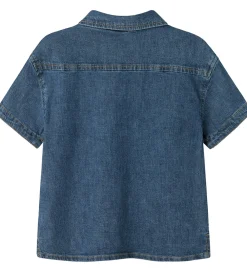 Skjorte k/æ - Hør/Bomuld - NmmPeter - Mørkeblå Denim|Name It New