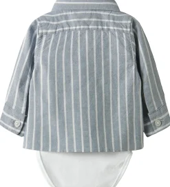 Skjortebody l/æ - NbmRekid - Flint Stone/Thin Stripe - B|Name It Best