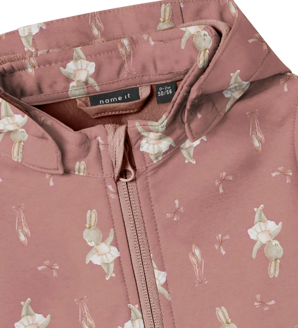 Softshelldragt m. Fleece - NbnAlfa08 - Woodrose/BUNNY|Name It Sale