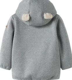 Softshelljakke m. Fleece - NbnMada08 - Grey Melange m. Ø|Name It New