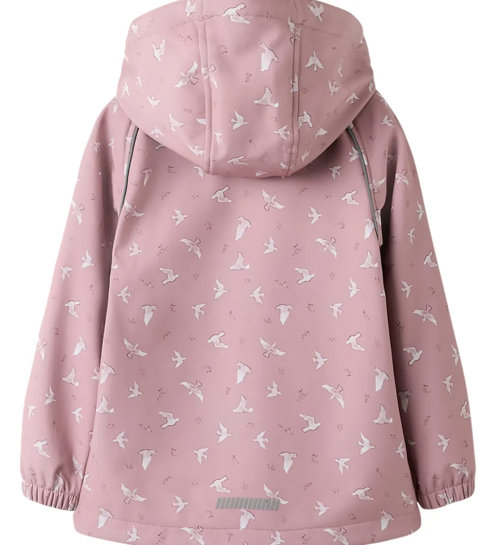 Softshelljakke m. Fleece - NmfAlfa08 - Woodrose/Bird|Name It Outlet