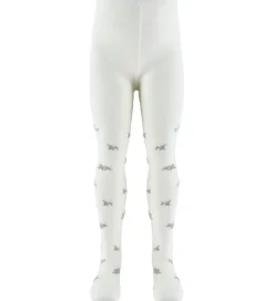 Strømpebukser - Jacquard - Uld/Bomuld - NmfWak - Snow Wh|Name It