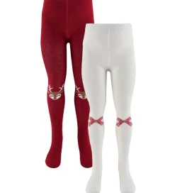 Strømpebukser - 2-pak - NmfVichristmas - Jester Red/Clou|Name It