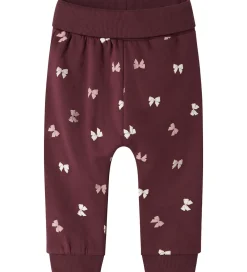 Sweatpants - NbfVimone - Burgundy/Bow|Name It Outlet