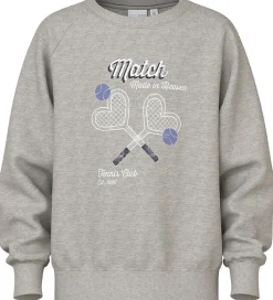 Sweatshirt - NkfVenus - Grey Melange/Heart Rackets|Name It Sale