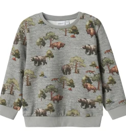 Sweatshirt - NmmOlin - Grey Melange|Name It Online