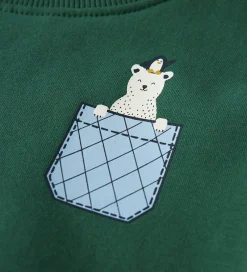 Sweatshirt - NmmVugo - Bistro Green/Pocket Bear|Name It Clearance