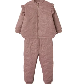 Termotøj m. Fleece - NmfMoon - Woodrose m. Glitter|Name It Clearance