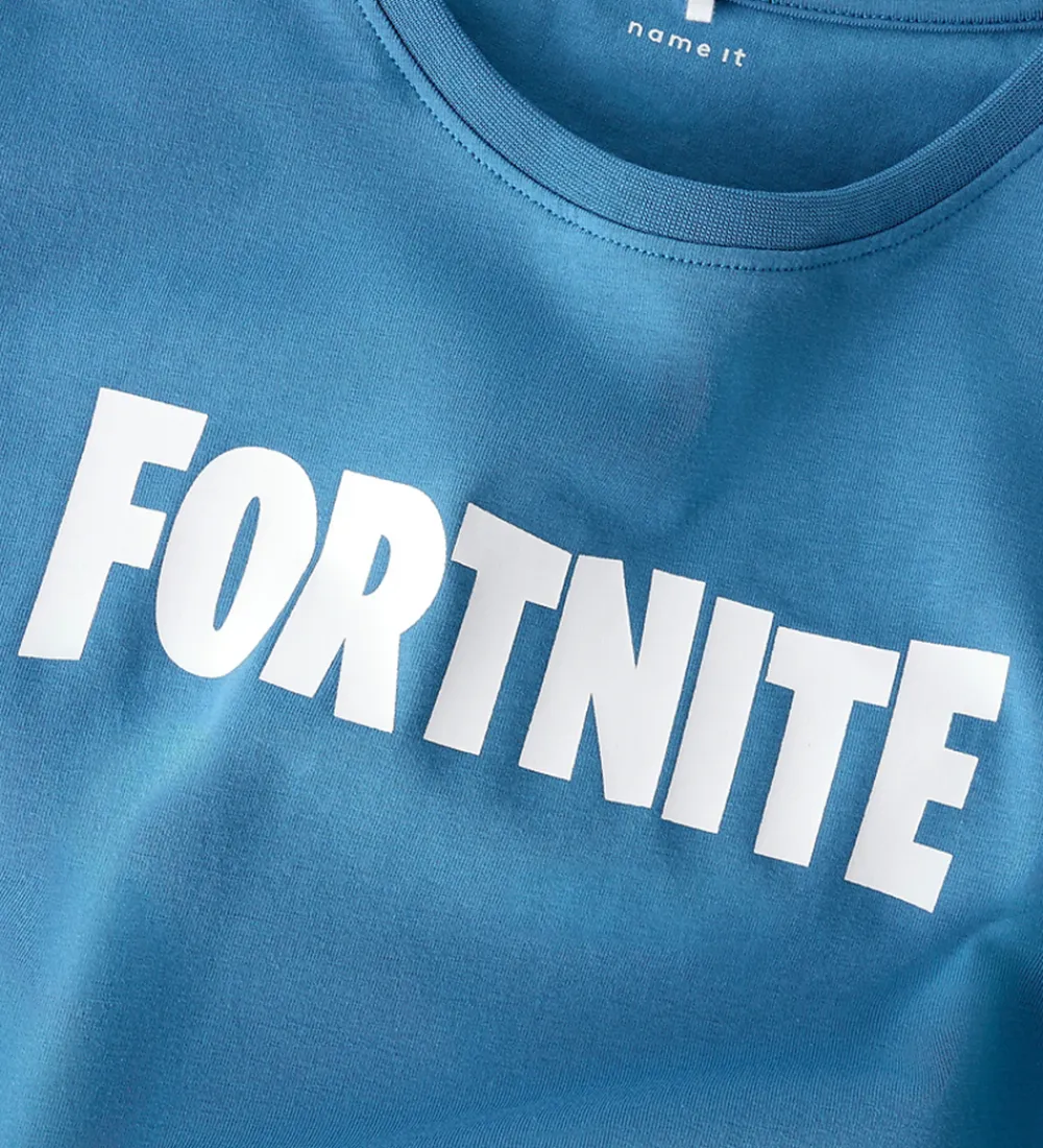 T-shirt - NkmJunior - Fortnite - Vallarta Blue|Name It Online
