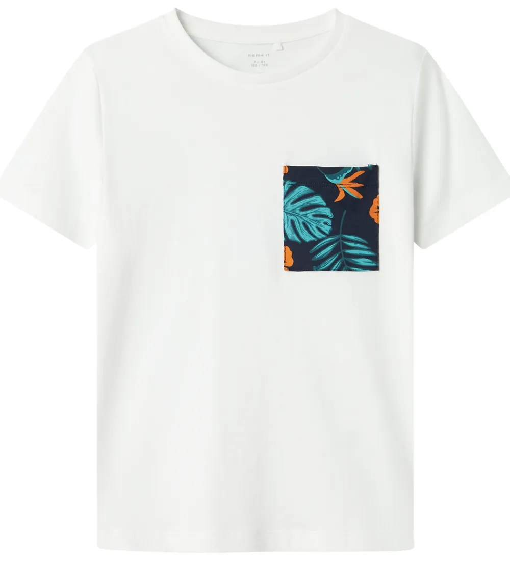 T-shirt - NkmZalo - Bright White/Aop Pocket|Name It Best