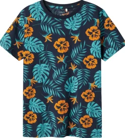 T-shirt - NkmZalo - Navy Blazer/Bright Marigold|Name It Hot