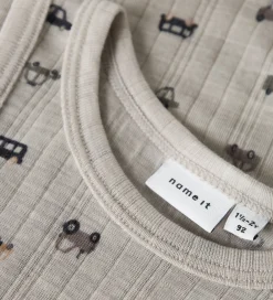 Undertrøje - Uld - Rib - Nacreous Cloud/Small cars|Name It Clearance