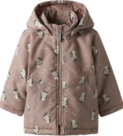 Vinterjakke - NmfMaxi - Woodrose/UNICORN|Name It Hot