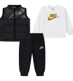 Sæt - Dynevest/Bluse/Sweatpants - Sort/Hvid|Nike Best