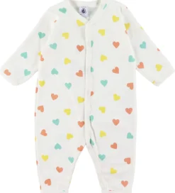 Natdragt - Marshmallow m. Hjerter|Petit Bateau Online