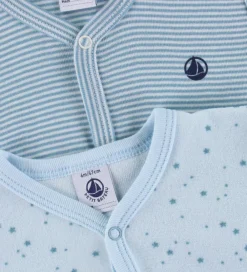 Natdragt - 2-pak - Blå m. Stjerner/Striber|Petit Bateau Discount