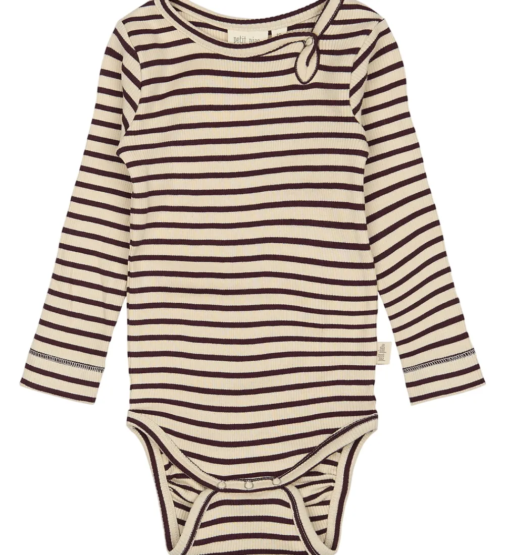 Body l/æ - Rib - Dark Grape/Off White|Petit Piao Clearance