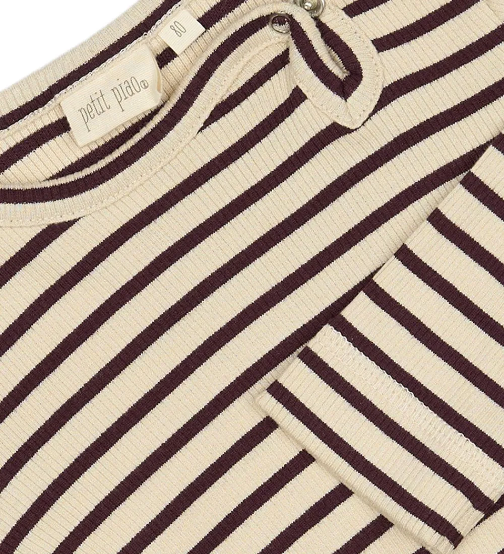 Body l/æ - Rib - Dark Grape/Off White|Petit Piao Clearance
