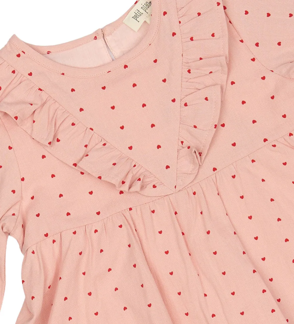 Kjole - Pink Heart m. Flæser|Petit Piao Online