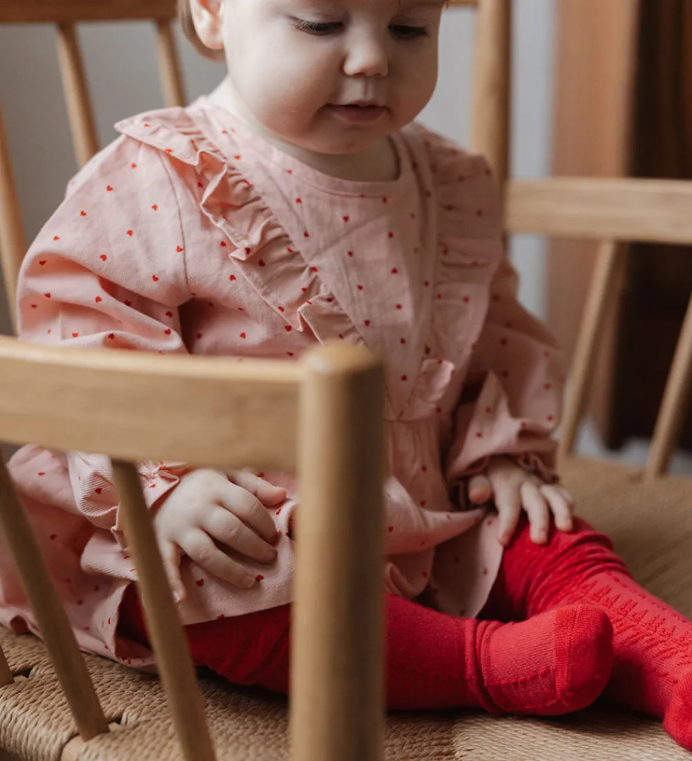 Kjole - Pink Heart m. Flæser|Petit Piao Online