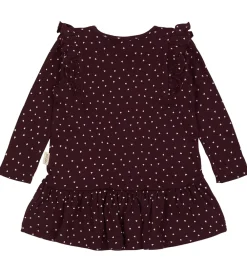 Kjole - Rib - Modal - Dark Grape m. Hjerter|Petit Piao Hot