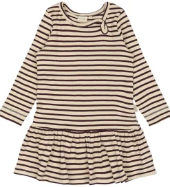 Kjole - Rib - Modal - Dark Grape/Off White|Petit Piao Sale