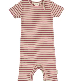 Sommerdragt - Rib - Modal - Light Berry/Dark Off Whit|Petit Piao Online