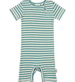 Sommerdragt - Rib - Modal - Turquise/Dark Off White|Petit Piao